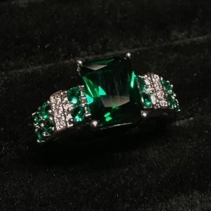 **SOLD** Size 10.5, “Emerald” & “Diamond” Ring